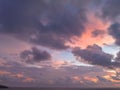 aerial view scene romantic sunset at Kata Noi beach Phuket. Royalty Free Stock Photo