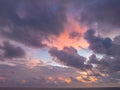 aerial view scene romantic sunset at Kata Noi beach Phuket. Royalty Free Stock Photo