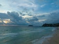 aerial view scene romantic sunset at Kata Noi beach Phuket. Royalty Free Stock Photo