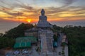 Aerial view scenery sunset at Phuket big Buddha Royalty Free Stock Photo