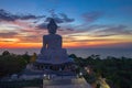 Aerial view scenery sunset at Phuket big Buddha Royalty Free Stock Photo