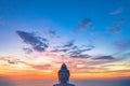 Aerial view scenery sunset at Phuket big Buddha Royalty Free Stock Photo