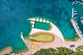 Aerial view of scenic Adriatic beach in town of Vodice Royalty Free Stock Photo