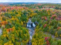 Aerial view of the scenic Blackwater Falls in West Virginia surrounded by fall foliage Royalty Free Stock Photo