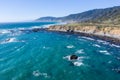 Aerial View of Scenic Coastline in Mendocino, California Royalty Free Stock Photo