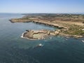 Aerial view of scenic coastline of Plemmirio in Sicily