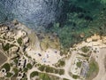 Aerial view of scenic coastline of Plemmirio in Sicily