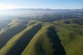 Aerial View of Scenic, Green Hills in Livermore, California Royalty Free Stock Photo