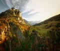 Aerial view of a scenic mountainside in Postalm, Austria Royalty Free Stock Photo