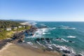 Aerial view of Scenic Pacific coast in Oregon, Scenic byway route 101 Royalty Free Stock Photo