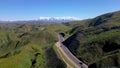 Aerial view of Scenic state highway 79 - Beaumont Avenue in california