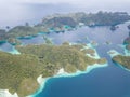 Aerial View of Scenic Tropical Islands in Wayag, Raja Ampat