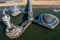 Aerial view of Scheveningen Pier on a sunny day Royalty Free Stock Photo