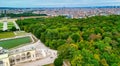 Aerial view of Schonbrunn Park from Gloriette structure in Vienna, Austria Royalty Free Stock Photo