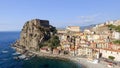 Aerial view of Scilla coastline in Calabria, Italy