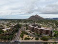 Aerial view of Scottsdale desert city in Arizona east of state capital Phoenix. Royalty Free Stock Photo