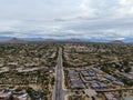 Aerial view of Scottsdale desert city in Arizona east of state capital Phoenix. Royalty Free Stock Photo
