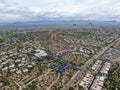 Aerial view of Scottsdale desert city in Arizona east of state capital Phoenix. Royalty Free Stock Photo