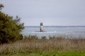 Aerial view, atlantic, clouds, oleron, atlantic ocean marsh, storm, duck, lighthouse Royalty Free Stock Photo