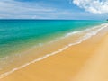 Aerial view of sea crashing waves White foaming waves on beach sand, Top view beach seascape view Nature sea ocean background Royalty Free Stock Photo