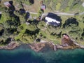 Aerial view of sea, fjords and fantastic rocky coast Royalty Free Stock Photo