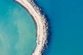 Aerial view of breakwater in port in sicily