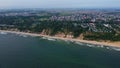 Aerial view of Baltic sea beach in Wladyslawowo, Poland