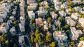 Aerial view from the sea over the city of Genoa, Italy. Suspended highway and infrastructure Royalty Free Stock Photo