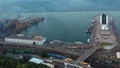 Aerial view of sea port In Odessa Ukraine.