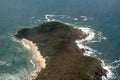 aerial view of sea and rocks on beach Royalty Free Stock Photo