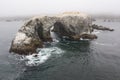 Aerial View of Sea Stack and Natural Arch in California Royalty Free Stock Photo