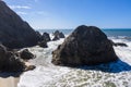 Aerial View of Sea Stacks Along California Coast Royalty Free Stock Photo