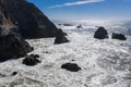 Aerial View of Sea Stacks Along Northern California Coast Royalty Free Stock Photo