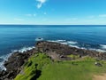 Aerial view of the sea in Tathra, New South Wales on a sunny day Royalty Free Stock Photo