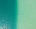 Aerial view of sea water surface in different colors