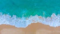 Aerial view sea wave white sand beach Royalty Free Stock Photo