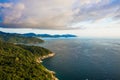 Aerial view of sea waves and fantastic Rocky coast in Phuket Royalty Free Stock Photo