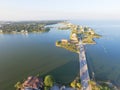 Aerial view of Seabrook city near Texas Gulf Coast and Clear Lake Royalty Free Stock Photo