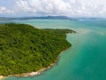 Aerial view seashore with mountains at Phuket Thailand, Beautiful seacoast view