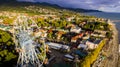 Aerial view on seashore resort area Royalty Free Stock Photo