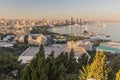 Aerial view of the seaside in Baku, Azerbaij