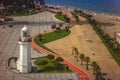Aerial view of seaside resort city Batumi - capital of Adjara, G