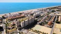 Aerial view of seaside town full of resorts, Islantilla, Spain