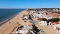 Aerial view of seaside town full of resorts, Islantilla, Spain