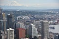 Aerial View of Seattle from the Observation Deck at the Space Needle in Seattle, Washington Royalty Free Stock Photo