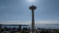 Aerial View Of The Seattle Space Needle In The Port City Of Seattle Washington Royalty Free Stock Photo