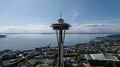 Aerial View Of The Seattle Space Needle In The Port City Of Seattle Washington Royalty Free Stock Photo