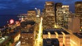 Aerial view of Seattle, Washington downtown at night Royalty Free Stock Photo