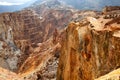 Aerial view of sections of open cut mining pit Royalty Free Stock Photo