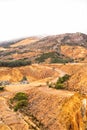 Aerial view of sections of open cut mining pit Royalty Free Stock Photo